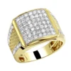Solid 10K Yellow Gold Men's Diamond Ring By LUXURMAN 2.25 Carats