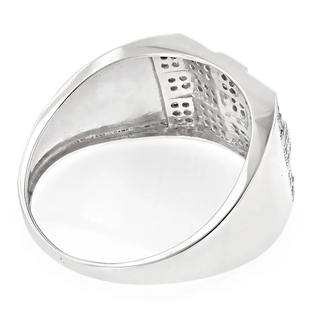 10K White Gold Men's Diamond Ring 0.34ct 6 10K White Gold Men's Diamond Ring 0.34ct - Image 4