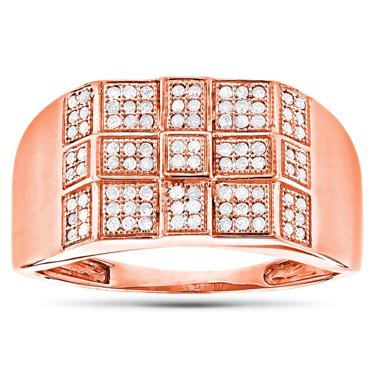 10K White Gold Men's Diamond Ring 0.34ct 5 10K White Gold Men's Diamond Ring 0.34ct - Image 3