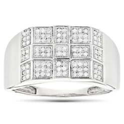 10K White Gold Men's Diamond Ring 0.34ct