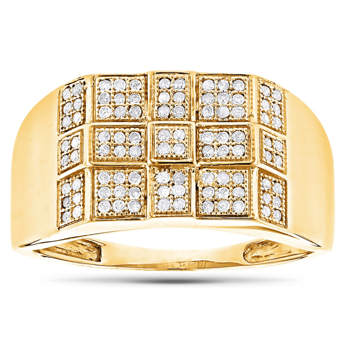 10K White Gold Men's Diamond Ring 0.34ct 4 10K White Gold Men's Diamond Ring 0.34ct - Image 2