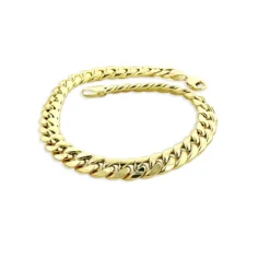 10K Yellow Gold Miami Cuban Link Curb Chain Bracelet 9mm 7.5-9in