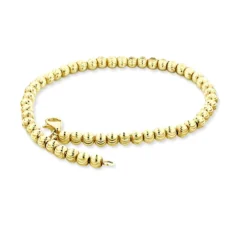 Ball 10K Yellow Gold Moon Cut Chain Bracelet 5mm 7.5-9in