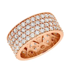 10mm Wide Band 14K White Gold 4 Rows Round Diamond Eternity Ring For Men & Women 5.5ct -Outlet Bijou Lush Store 10mm wide band 14k gold 4 rows round diamond eternity ring for men women 55ct 018021 ro