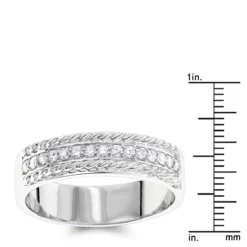 14 Karat Solid 14K White Gold Round Diamond Wedding Band 0.33ct -Outlet Bijou Lush Store 14 karat solid gold round diamond wedding band 033ct p 6651 rulerwh