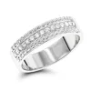 14 Karat Solid 14K White Gold Round Diamond Wedding Band 0.33ct