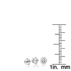 14K White Gold Bezel Set Diamond Stud Earrings Round Cut 0.75ct -Outlet Bijou Lush Store 14k bezel set diamond stud earrings round cut 075ct p 5659 rulerwh