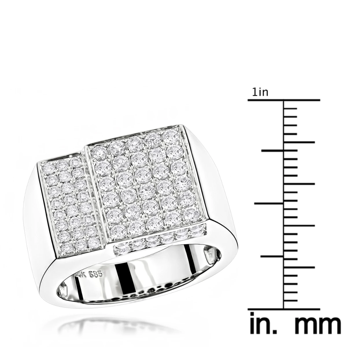 14K White Gold Designer Diamond Ring 1.55ct 6 14K White Gold Designer Diamond Ring 1.55ct - Image 4