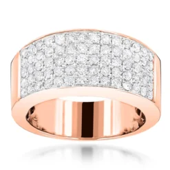 14K Yellow Gold Designer Diamond Wedding Band Women's Or Men's Pave Diamond Ring -Outlet Bijou Lush Store 14k designer diamond wedding band 167ct p 40411 ro