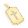 14K Yellow Gold Diamond Dog Tag Pendant With Cross Design 0.35ct -Outlet Bijou Lush Store 14k gold 14ct white diamond cross dog tag pendant ye