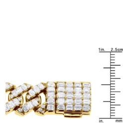 14K Yellow Gold Baguette Diamond Cuban Link Chain 12mm 1/2in 52.6ct 14 14K Yellow Gold Baguette Diamond Cuban Link Chain 12mm 1/2in 52.6ct -Outlet Bijou Lush Store 14k gold baguette diamond cuban link chain 12mm 12in 526ct 804086 ruler yellow