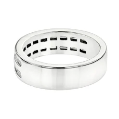 14K White Gold Baguette Diamond Men's Wedding Ring 1.10ct -Outlet Bijou Lush Store 14k gold baguette diamond mens wedding ring 110ct p 25571 backwh