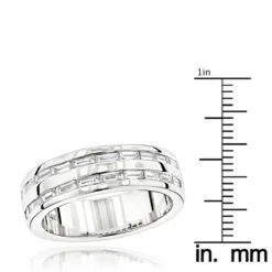 14K White Gold Baguette Diamond Men's Wedding Ring 1.10ct -Outlet Bijou Lush Store 14k gold baguette diamond mens wedding ring 110ct p 25571 rulerwh