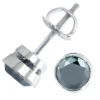 14K White Gold Black Diamond Earrings Bezel Set Studs 1.75ct -Outlet Bijou Lush Store 14k gold black diamond earrings bezel set studs 175ct p 6050