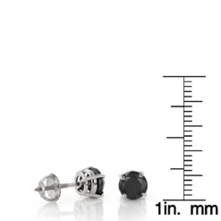 14K White Gold Black Diamond Earrings Prong Set Studs 1.50ct -Outlet Bijou Lush Store 14k gold black diamond earrings prong set studs 150ct p 6056 rulerwh