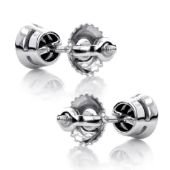 14K White Gold Black Diamond Stud Earrings Bezel Set 2.00ct -Outlet Bijou Lush Store 14k gold black diamond stud earrings bezel set 200ct p 6051 backwh