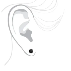 14K White Gold Black Diamond Stud Earrings Bezel Set 2.00ct -Outlet Bijou Lush Store 14k gold black diamond stud earrings bezel set 200ct p 6051 bodwh