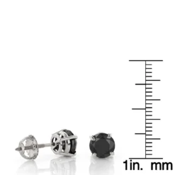 14K White Gold Black Diamond Stud Earrings Bezel Set 2.00ct -Outlet Bijou Lush Store 14k gold black diamond stud earrings bezel set 200ct p 6051 rulerwh
