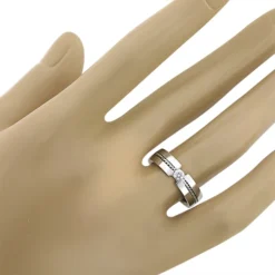 14K White Gold Braided Diamond Wedding Band For Men 0.13ct -Outlet Bijou Lush Store 14k gold braided diamond wedding band for men 013ct 3