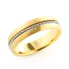 14K Yellow Gold Braided Wedding Band For Men