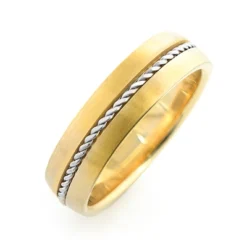 14K Yellow Gold Braided Wedding Band For Men -Outlet Bijou Lush Store 14k gold braided wedding band for men 2