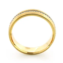 14K Yellow Gold Braided Wedding Band For Men -Outlet Bijou Lush Store 14k gold braided wedding band for men 4