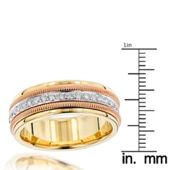 Men's 14K Yellow/Rose Gold Comfort Fit Diamond Wedding/Eternity Band Luxurman 0.9c -Outlet Bijou Lush Store 14k gold comfort fit diamond wedding band 090ct p 6697 rulertt