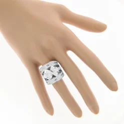 14K White Gold Criss Cross Diamond Ring 2.20ct -Outlet Bijou Lush Store 14k gold criss cross diamond ring 220ct p 7230 bodwh