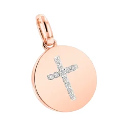 14K Yellow Gold Cross In A Circle Diamond Pendant 0.11ct -Outlet Bijou Lush Store 14k gold cross in a circle diamond pendant 011ct p 27294 ro