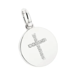 14K Yellow Gold Cross In A Circle Diamond Pendant 0.11ct -Outlet Bijou Lush Store 14k gold cross in a circle diamond pendant 011ct p 27294 wh