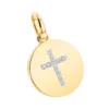 14K Yellow Gold Cross In A Circle Diamond Pendant 0.11ct -Outlet Bijou Lush Store 14k gold cross in a circle diamond pendant 011ct p 27294 ye