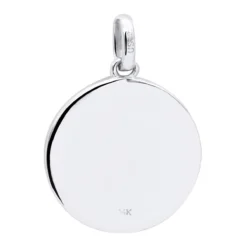 14K White Gold Cross In A Circle Diamond Pendant 0.33ct -Outlet Bijou Lush Store 14k gold cross in a circle diamond pendant 033ct p 27295 back white