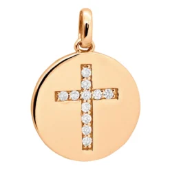 14K White Gold Cross In A Circle Diamond Pendant 0.33ct -Outlet Bijou Lush Store 14k gold cross in a circle diamond pendant 033ct p 27295 rose