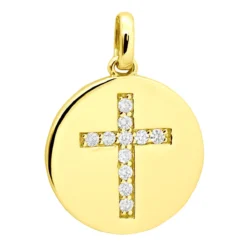 14K White Gold Cross In A Circle Diamond Pendant 0.33ct -Outlet Bijou Lush Store 14k gold cross in a circle diamond pendant 033ct p 27295 yellow