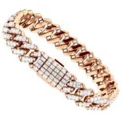 14K Yellow Gold Cuban Link Diamond Bracelet For Men 12mm 1/2in 24.5ct -Outlet Bijou Lush Store 14k gold cuban link diamond bracelet for men 12mm 1 2in 24 5ct rose