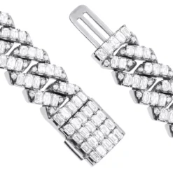 14K Yellow Gold Cuban Link Diamond Bracelet For Men 12mm 1/2in 24.5ct -Outlet Bijou Lush Store 14k gold cuban link diamond bracelet for men 12mm 12in 245ct 804085 clasp white