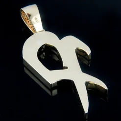 14K Yellow Gold Alphabet Initial Diamond Letter Pendant 4.95ct -Outlet Bijou Lush Store 14k gold custom made initial p diamond pendant 495ct p 6194back