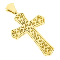 14K Yellow Gold Designer Diamond Cross Pendant For Men By Luxurman 2.5ct -Outlet Bijou Lush Store 14k gold designer diamond cross pendant for men by luxurman 27ct backye