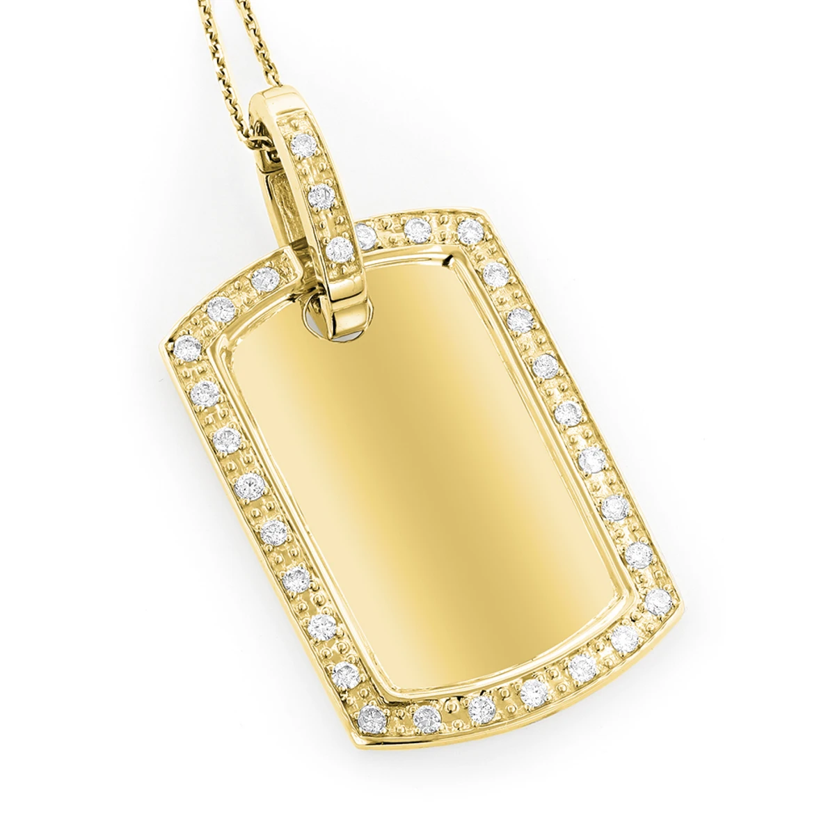 14K White Gold Diamond Dog Tag Military Pendant 0.70ct 4 14K White Gold Diamond Dog Tag Military Pendant 0.70ct - Image 2