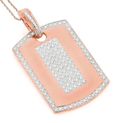 14K Yellow Gold Diamond Dog Tag Military Pendant 1.95ct -Outlet Bijou Lush Store 14k gold diamond dog tag military pendant 195ct p 6987 ro