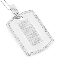 14K Yellow Gold Diamond Dog Tag Military Pendant 1.95ct -Outlet Bijou Lush Store 14k gold diamond dog tag military pendant 195ct p 6987 wh