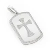 14K White Gold Diamond Dog Tag Pendant With Celtic Cross 0.33ct -Outlet Bijou Lush Store 14k gold diamond dog tag pendant with celtic cross 04ct mainwh