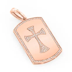 14K White Gold Diamond Dog Tag Pendant With Celtic Cross 0.33ct 9 14K White Gold Diamond Dog Tag Pendant With Celtic Cross 0.33ct -Outlet Bijou Lush Store 14k gold diamond dog tag pendant with celtic cross 04ct ro