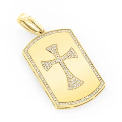 14K White Gold Diamond Dog Tag Pendant With Celtic Cross 0.33ct 8 14K White Gold Diamond Dog Tag Pendant With Celtic Cross 0.33ct -Outlet Bijou Lush Store 14k gold diamond dog tag pendant with celtic cross 04ct ye