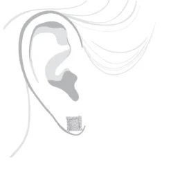 14K White Gold Diamond Earring For Men Single Stud Princess Round Diamonds 0.5ct -Outlet Bijou Lush Store 14k gold diamond earring for men single stud princess round diamonds 0 5ct bodwh