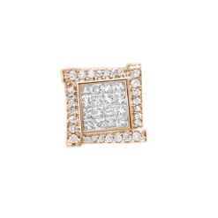 14K White Gold Diamond Earring For Men Single Stud Princess Round Diamonds 0.5ct -Outlet Bijou Lush Store 14k gold diamond earring for men single stud princess round diamonds 0 5ct ro