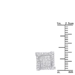 14K White Gold Diamond Earring For Men Single Stud Princess Round Diamonds 0.5ct -Outlet Bijou Lush Store 14k gold diamond earring for men single stud princess round diamonds 0 5ct rulerwh