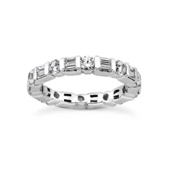 14K White Gold Diamond Eternity Band 3.20ct