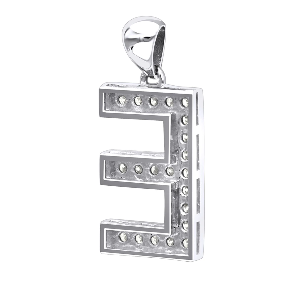 14K White Gold Diamond Initial Letter Pendant 0.33ct 6 14K White Gold Diamond Initial Letter Pendant 0.33ct - Image 4