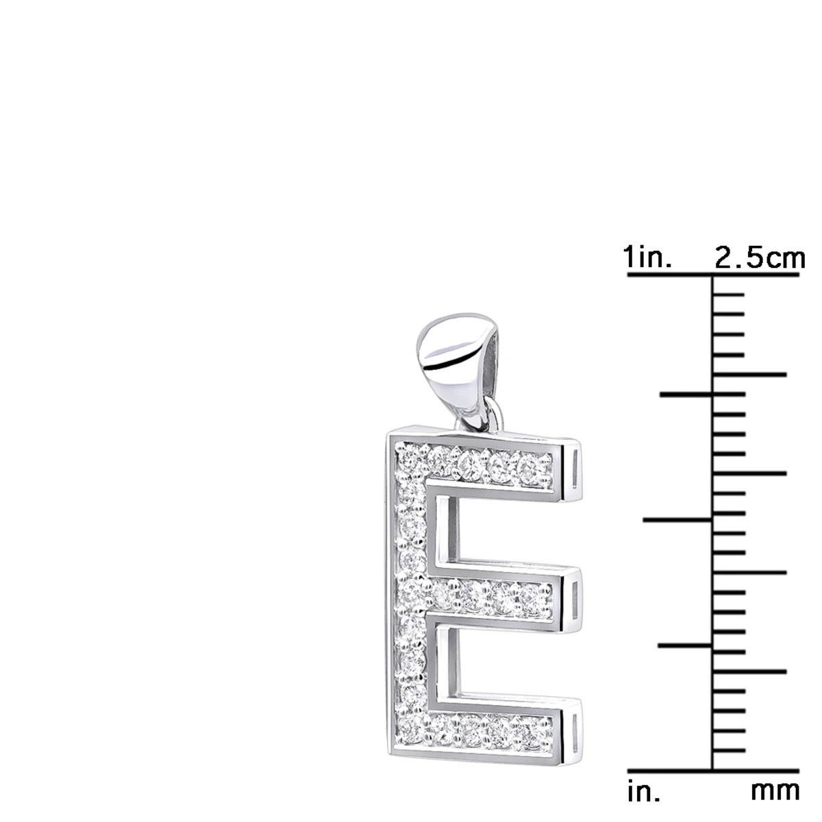 14K White Gold Diamond Initial Letter Pendant 0.33ct 7 14K White Gold Diamond Initial Letter Pendant 0.33ct - Image 5